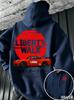 Men's Fall-winter Hooded Sweatshirt with Car-themed Japanese-style Letter Print Loose-fitting Pullover Shirt for Car Enthusiasts