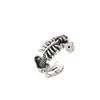 [Rockyu] Ring Men's Free Size Skull Ring Stainless Compatible with Metal Allergies Skull Ring Skull Skeleton Unisex Birthday Present