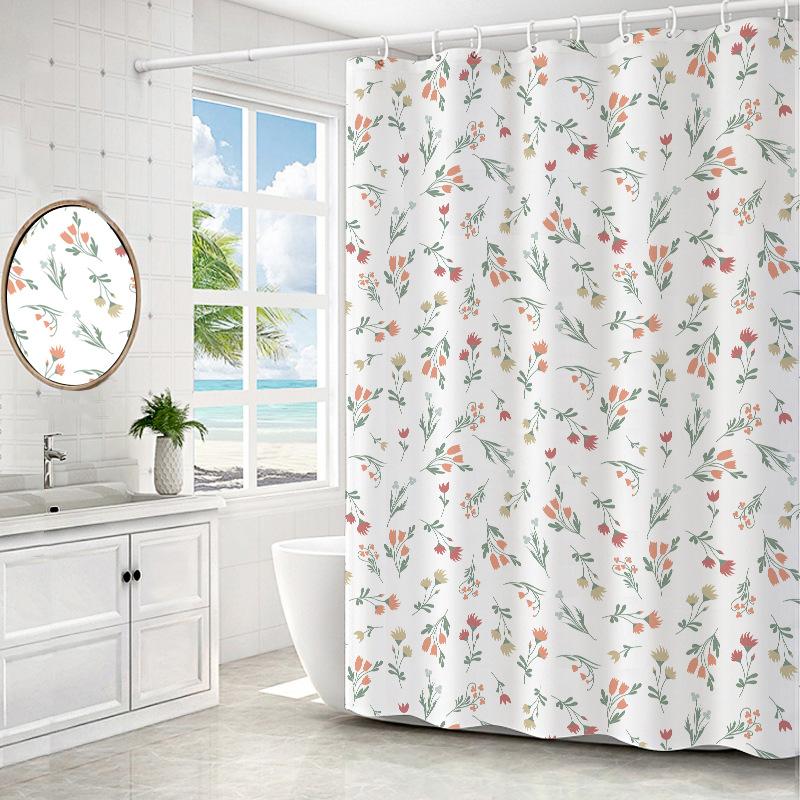 Узорчатая напечатанная водонепроницаемая противоплесневая занавеска для душа телескопическая штанга комплект занавеска для ванной комнаты занавеска для ванной комнаты