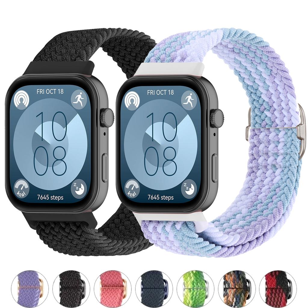 Плетеный ремешок Solo Loop для Huawei watch Fit 3 4 Аксессуары Регулируемый нейлоновый сменный ремешок браслет huawei fit3 4 pro band