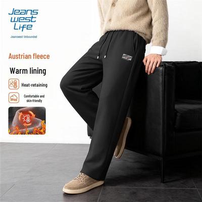 Jeanswest Life Мужские зимние утепленные флисом повседневные брюки прямого кроя
