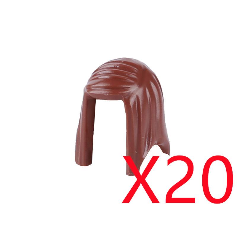 MOC Городские строительные блоки Части тела фигурок Креативные аксессуары Длинные волосы Коричневые Черные Золотые Мини-кирпичики Совместимая игрушка Подарок k030