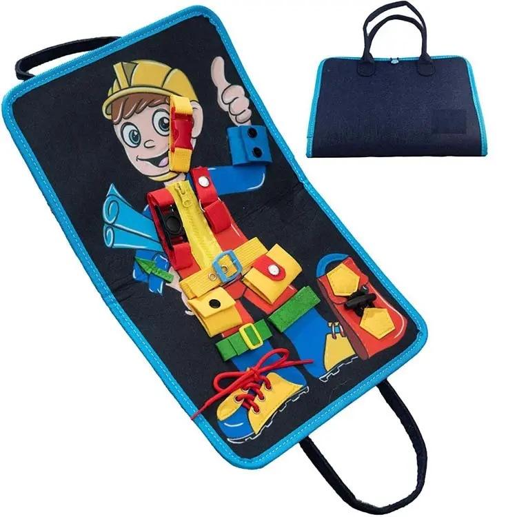 Children's Dressing Buckle Practice Felt Portable Learning Board Educational Toys