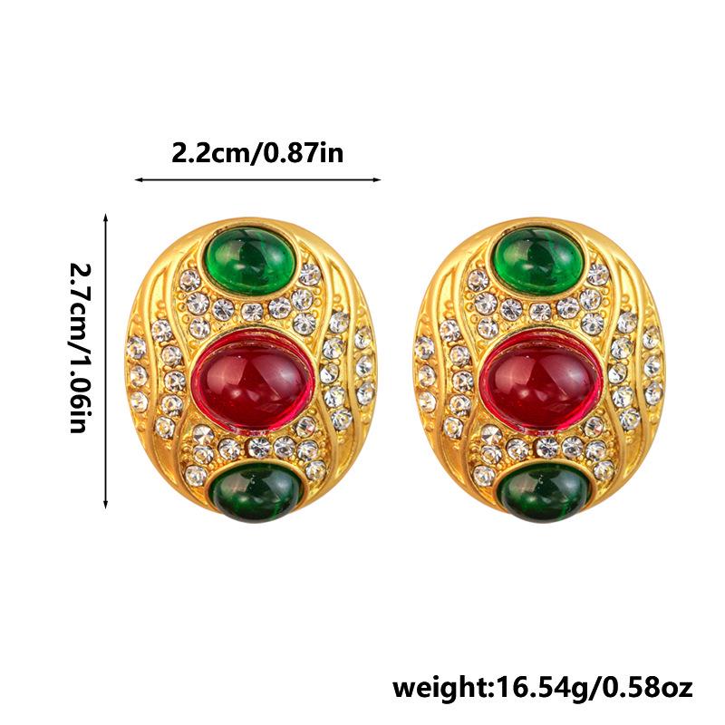 Винтажные ретро серьги-пусеты овальной формы в двух тонах для женщин