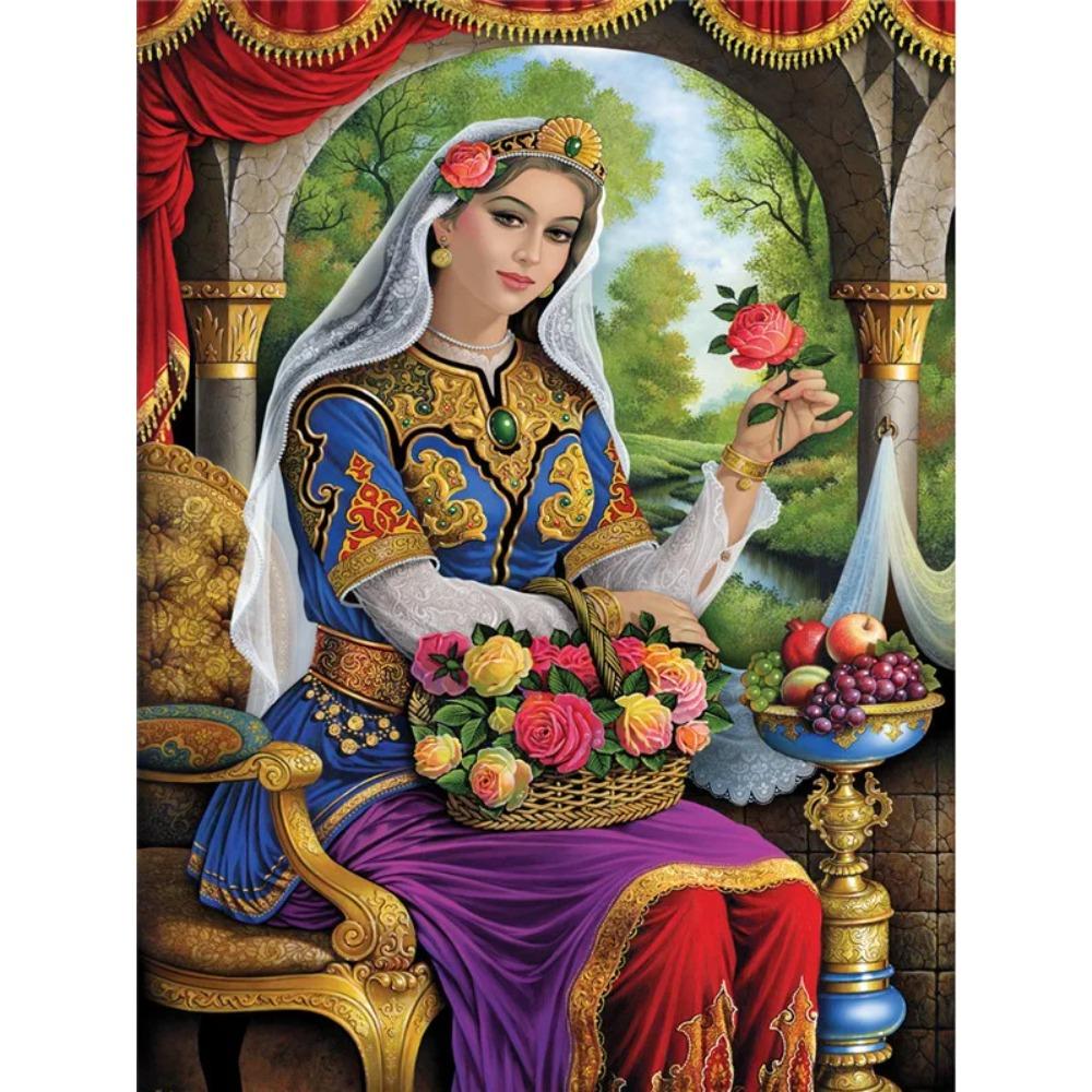 Алмазная картина, полная дрель, круглая алмазная живопись с фермой, ручная работа, ретро, ​​сделай сам, алмазная мозаика, украшение дома