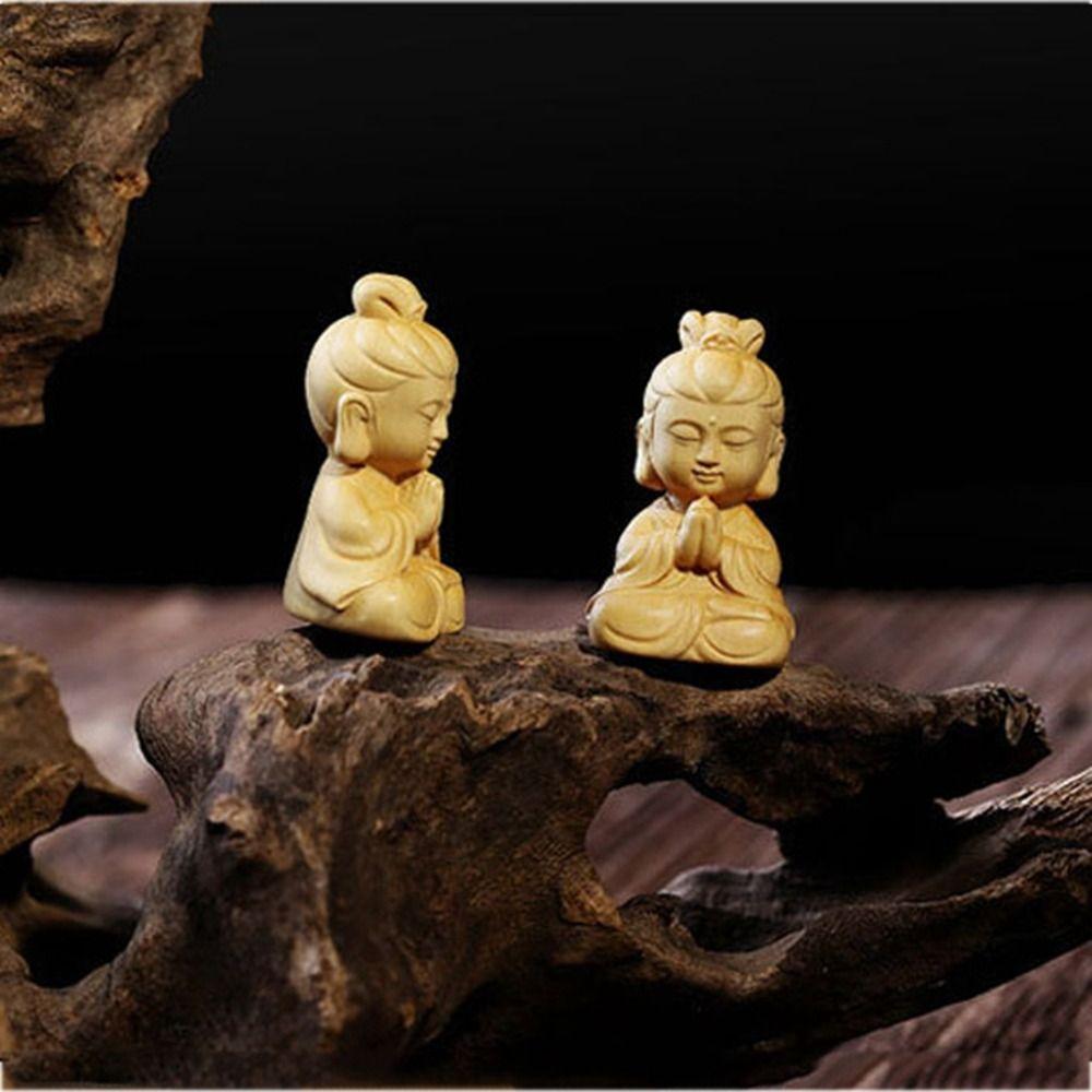 Buddha DIY Handicraft Home Decor Buddha Statue Little Monk Figurines Car Ornament Key Chain Pendant