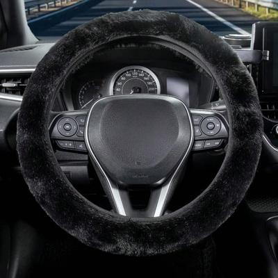 Чехол на руль автомобиля без внутреннего кольца зимний теплый плюшевый нескользящий без внутреннего кольца чехол на руль накладка на руль