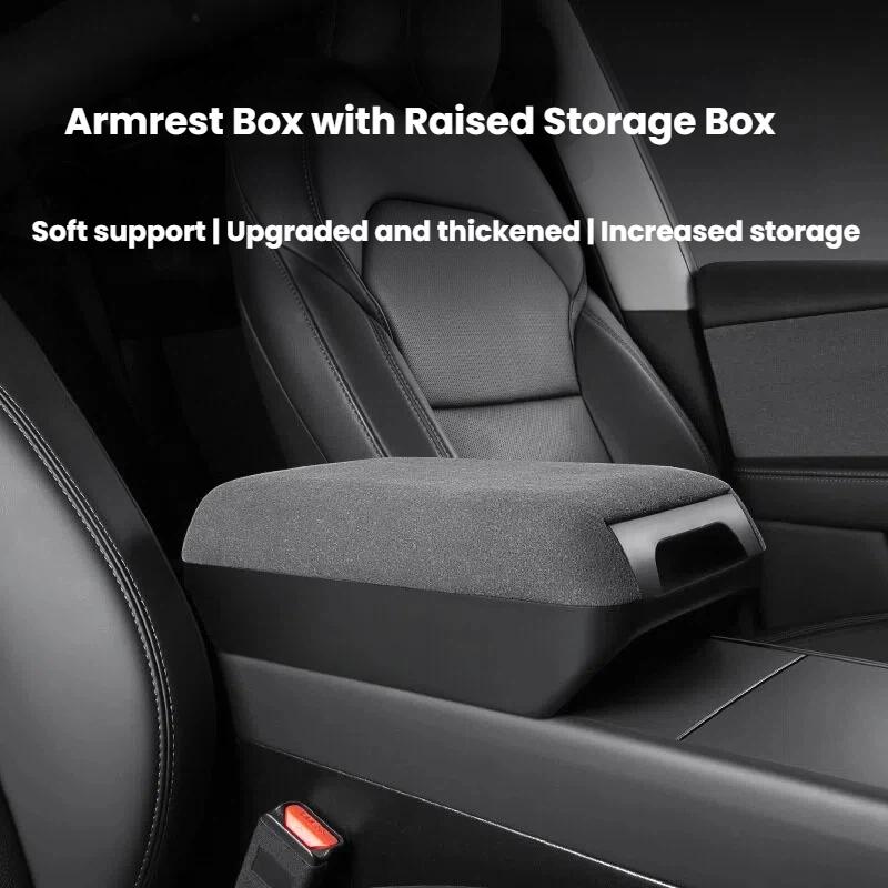For Tesla Model YL/LY/3 2024-2026 Center Console Arm Rest Lid Armrest Box Height Increasing Storage Box