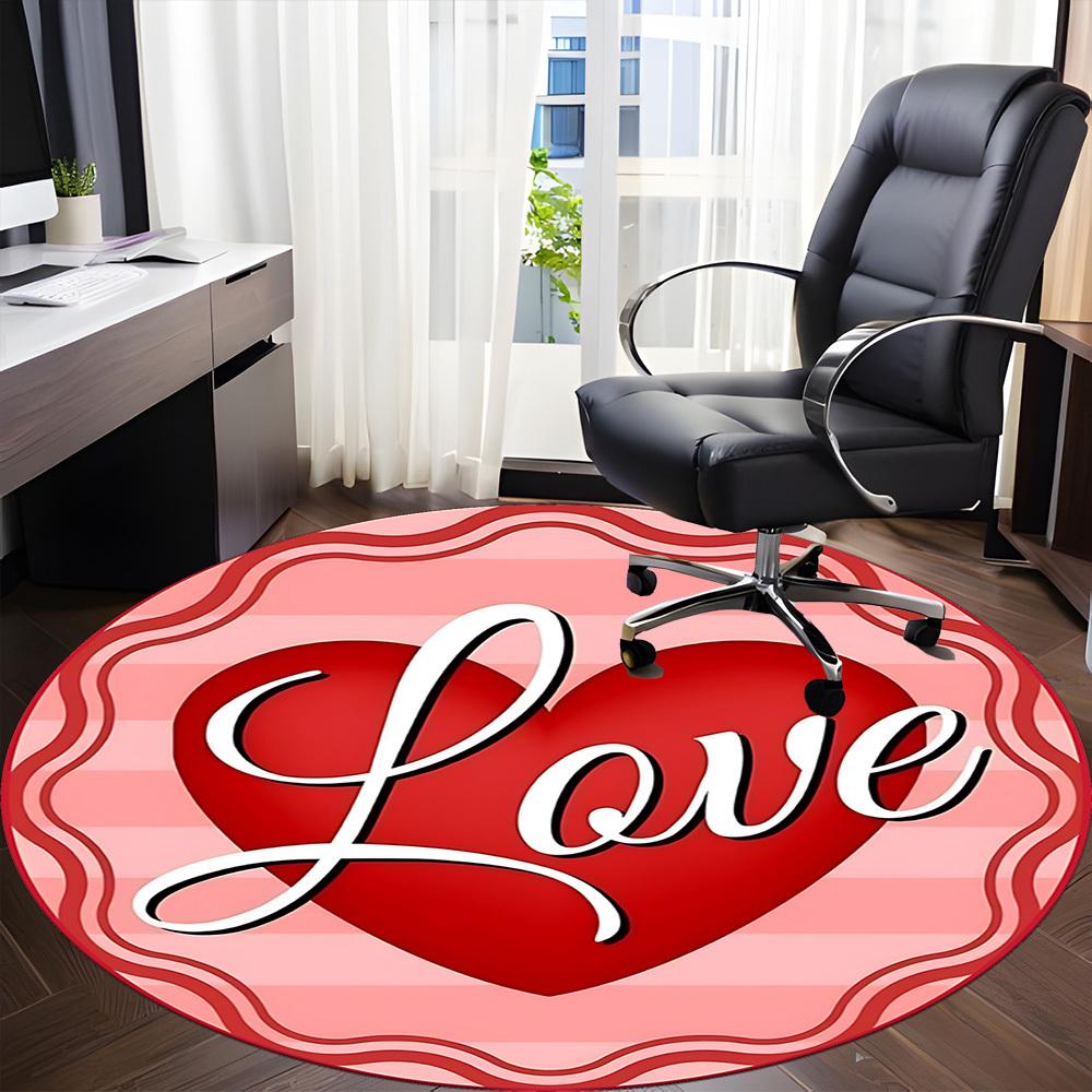1pc Love Heart Chair Carpet for Office, Non slip, Soft and Durable Office Rug for Interior Decoration