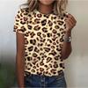 Summer O-Neck Short Sleeve Women's T-Shirt 3d Print Colorful Leopard Pattern T-Shirt Pullover Top Fashion Street Female Clothing