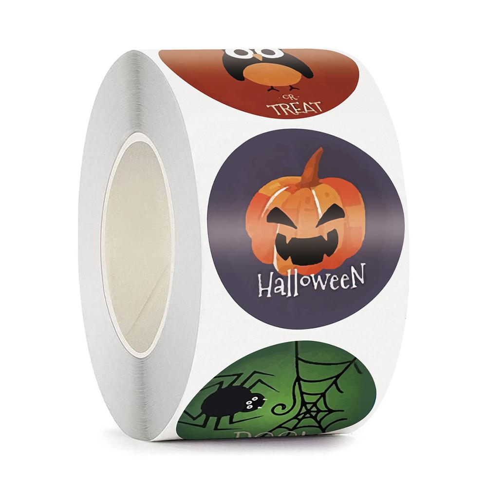 100-500pcs Halloween Paper Stickers Decor Pumpkin Ghost Gift Lable Seal Sticker Candy Bags Stickers Packaging Sealing Labels