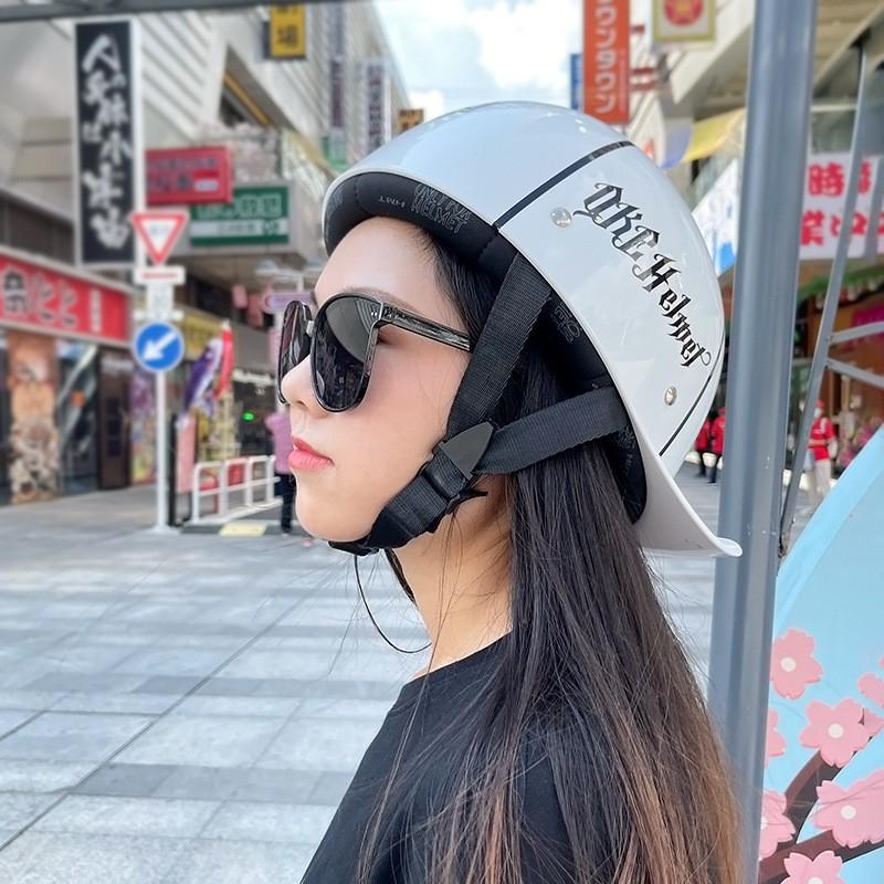 Womens Retro Half Helmet Electric Scooter Motorcycle ABS Safety With 3C Certification