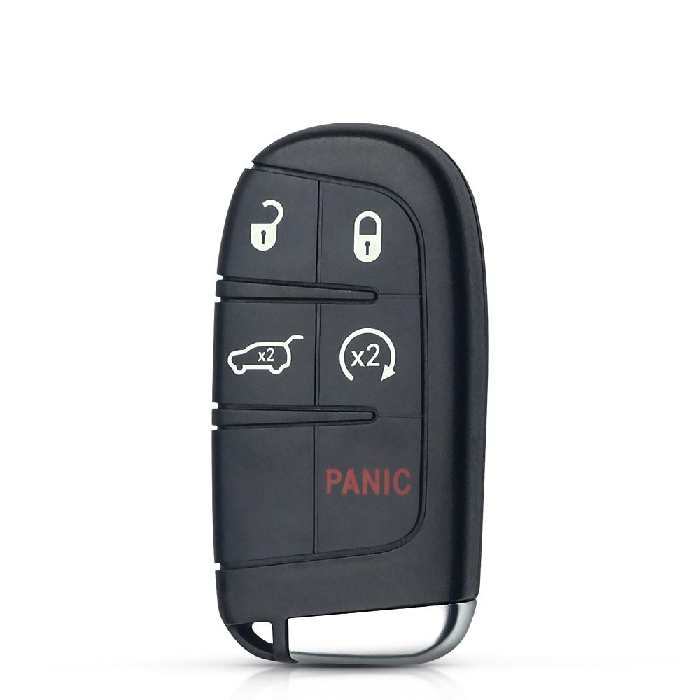 KEYYOU 2/3/4/5BTN Car Smart Key Case Shell For Jeep Grand Cherokee Dodge Ram 1500 Journey Charger Dart Challenger Durango AMZ1
