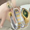 MISSFOX-Unique Art Serpentine Diamond Bracelet Exquisite Winding Snake Head Watch Waterproof Quartz Watch