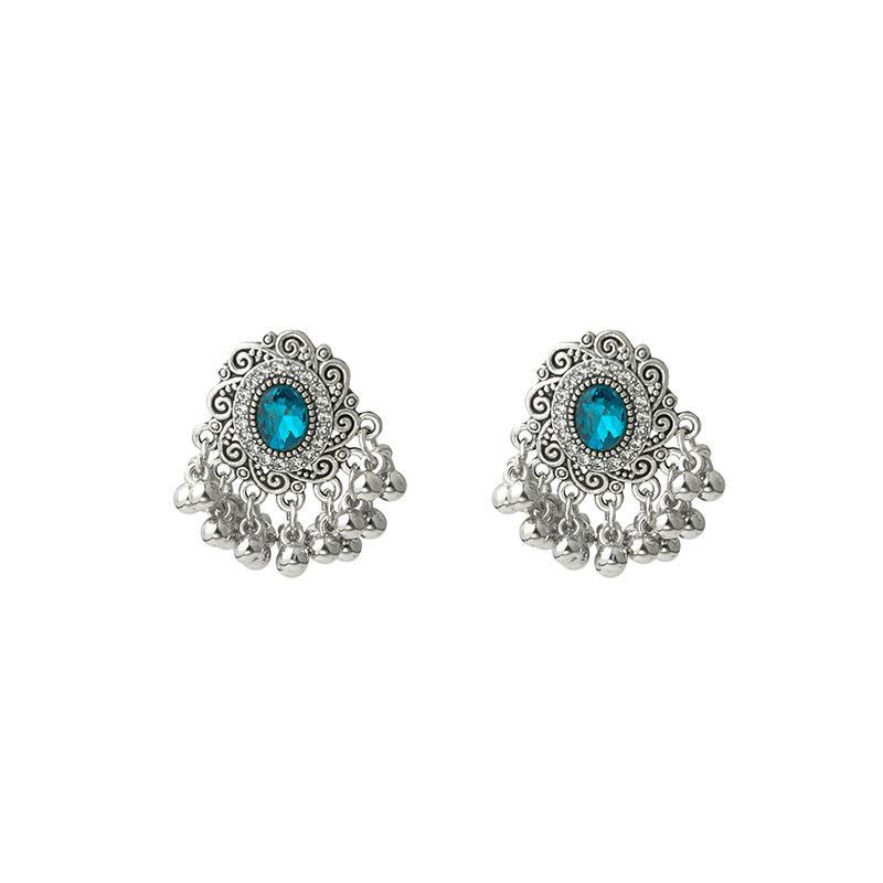 Vintage Fringed Bohemian Stitching Stud Earrings Round Exotic Earrings For Women