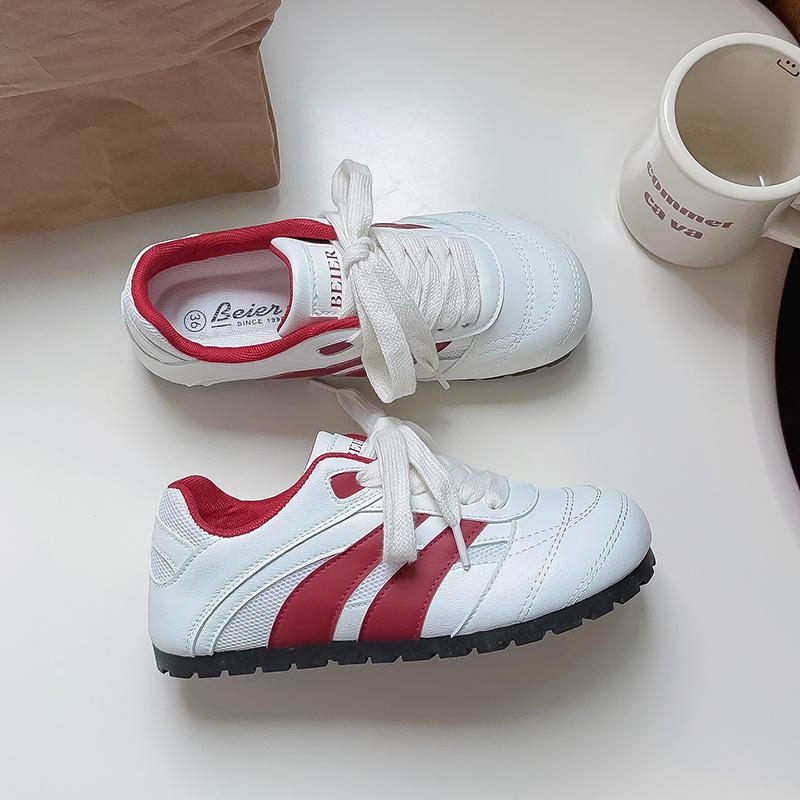 Fashion Korean version of retro German training shoes women's 2025 new summer soft-soled versatile white shoes with skirt B3511