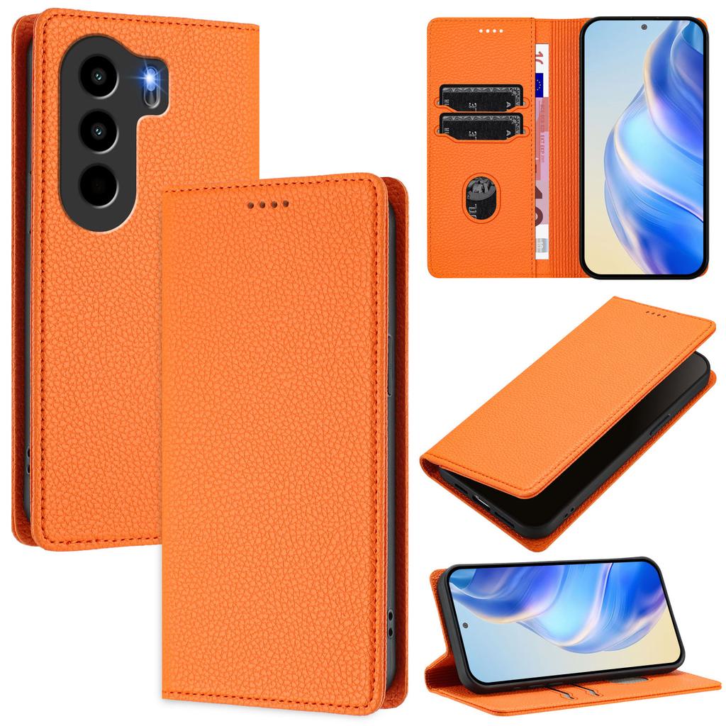 For itel Power 70 4G Wallet Case RFID Blocking Litchi Texture Leather Mobile Cover