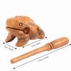 Yeliow Wooden Lucky Frog Wooden Frog Sound Making Ornament  Desktop Ornament