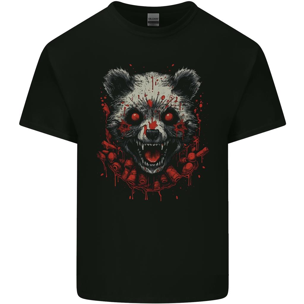 Evil Panda Bear Fantasy Horror Halloween Unisexs Light Cotton TShirt