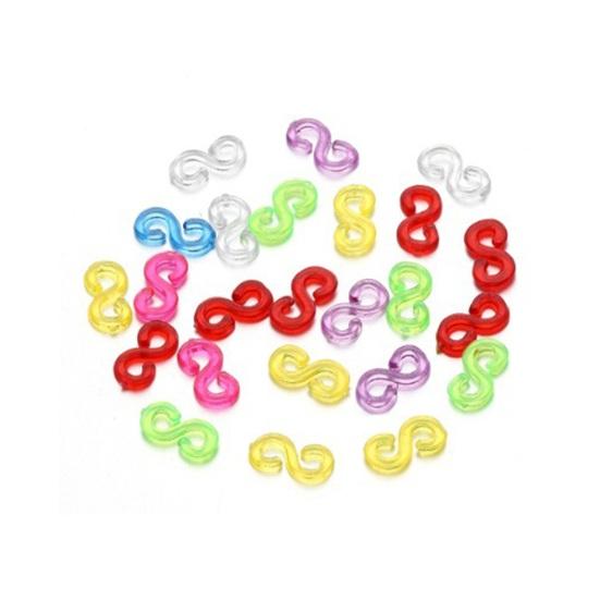 Радужные аксессуары, 500 шт./компл., эластичные резинки, ювелирные изделия «сделай сам», S-образные пряжки для надежно сплетенных браслетов