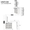 Extendable bar table with storage, bar cabinet & sideboard, kitchen cabinet with glass doors, LED lighting, White, 131–170 × 40 × 170 cm