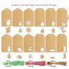 48/96/144pcs Santa Claus Gifts Labels Christmas Tree Shape Kraft Paper Tags Hanging Label  New Year
