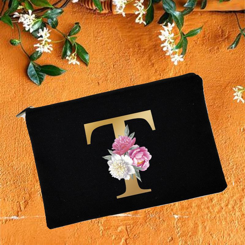 Косметички для подружки невесты с цветочным принтом алфавита, косметичка для свадебной вечеринки, косметичка, необходимые женские сумки-тоут, свадебные подарки