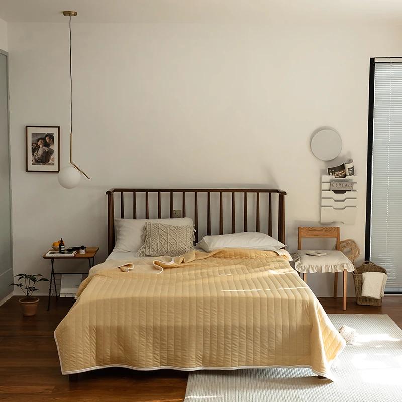 Летнее вязаное хлопковое одеяло - 100% хлопок Тяньчжу, охлаждающее одеяло для сна нагишом и под кондиционером (Дышащий и легкий)