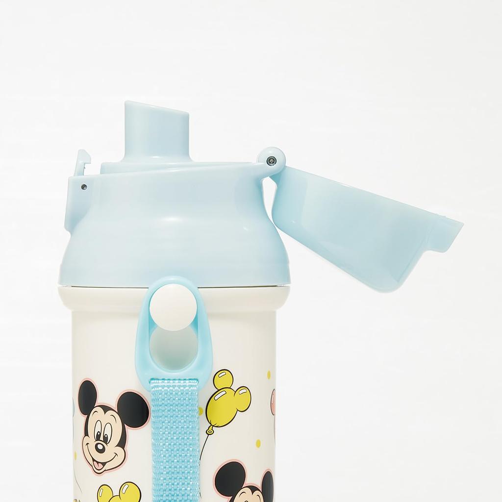 Skater Пластиковая бутылка для воды 480 мл, одно нажатие, антибактериальная, для детей, легкая, антибактериальная обработка, сделано в Японии, Disney Mickey Friends