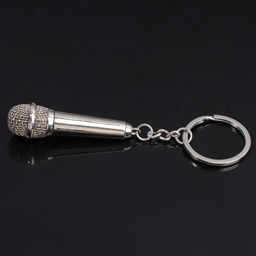 Fashion Car Key Holder Personalized Pendent Key Chain Microphone Key Ring Women Men