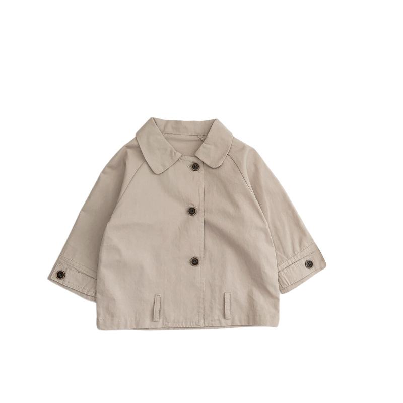 Girls' Autumn Wear Suit Retro Trench Coat Knitted Vest Shorts Medium Children'S Foreign Style Going Out Three-Piece Set