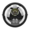 6in Motorcycle LED Headlight Vintage Angel Eyes Universal Replacement for Cruiser Choppers Cafe
