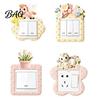 Cute Felt Switch Stickers 4Pcs Plate Cover, Pony Light Sticker, Adhesive Socket Covers for Home Self?Adhesive Protector, Wall Ornament Bedroom