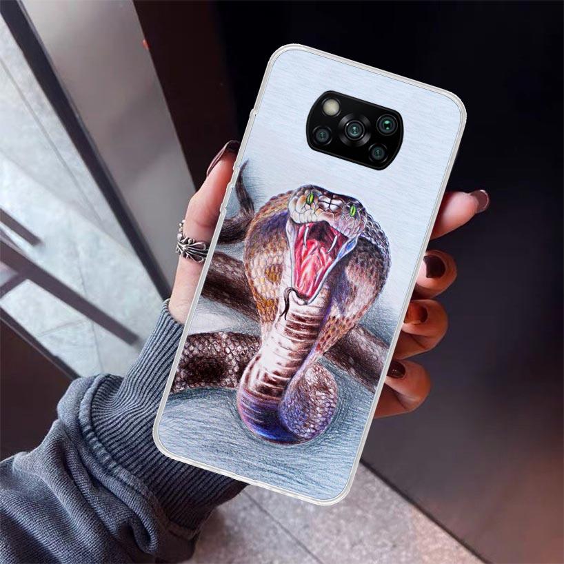 Чехол для телефона из натуральной кожи со змеиной чешуей для Xiaomi Poco X5 X6 X7 Pro F7 Ultra M7 Redmi 15C 15 13C 13 12C 12 10 10C 10A 9 9C 9T 9A