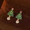 Banyan Tree S925 Silver Christmas Earrings: Elegant Diamond Women's Gift for Autumn/Winter