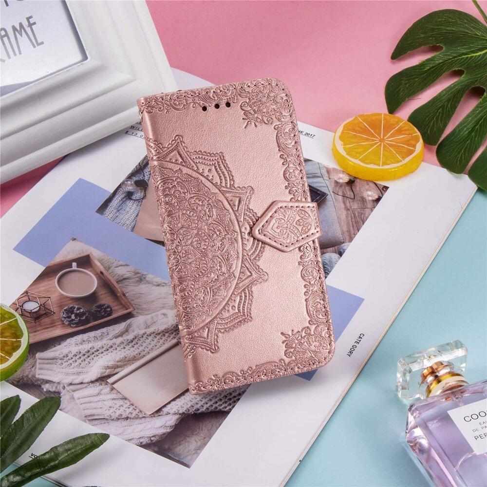 Flip case for Oppo Reno 12 Pro, Mandala, pink