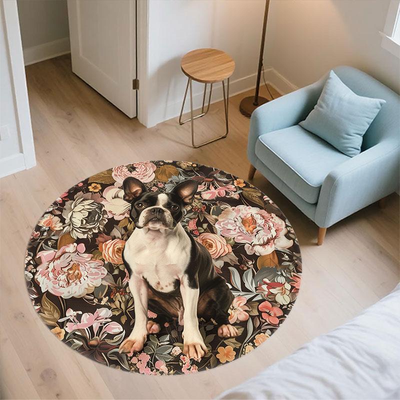 Raccoons & Dogs pattern round rug,Carpet Rug for Living Room Bedroom Playroom ,Non-slip Floor Mat,Holiday Gifts and Birthday Gifts.