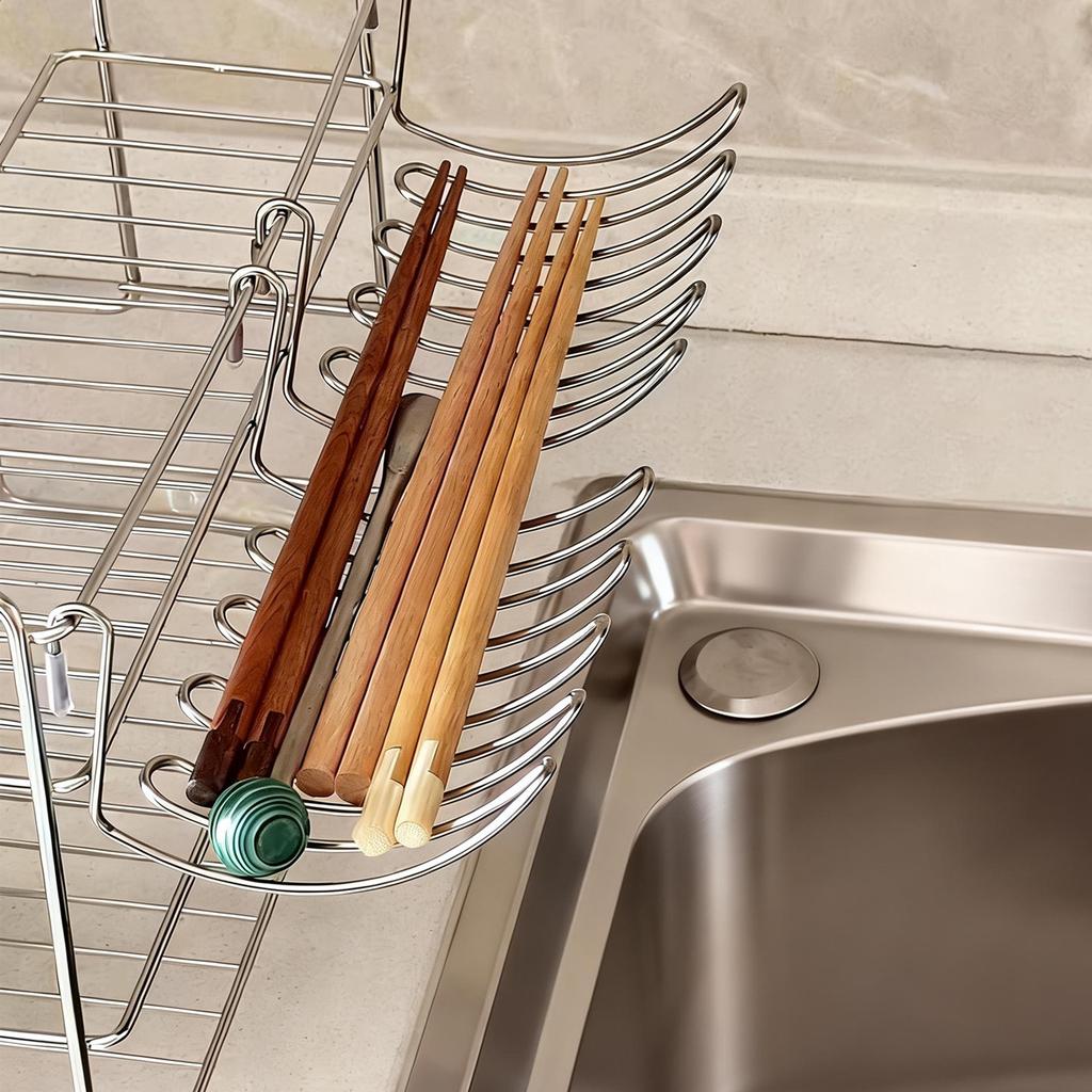 Stainless Steel Hanging Sink Drain Rack Kitchen Sponge Holder Soap Storage Basket