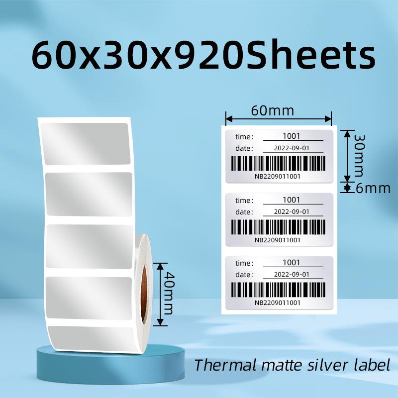 Direct Factory Customized PET Thermal Matte Silver Adhesive Labels-Waterproof Tear-Resistant Oil Proof Free Promotion Grocery