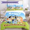 Bluey 95 Customize your name Bedding Set Breathable Duvet Cover with Pillowcases Home Decoration Birthday Gift