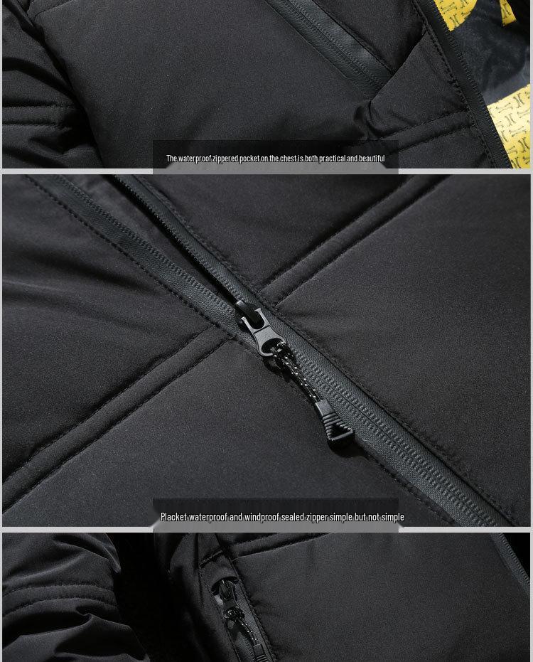 Мужская зимняя хлопковая куртка больших размеров со съемным капюшоном – Стильная, теплая, утолщенная, трансграничная спортивная одежда для улицы