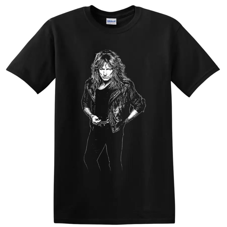 David Coverdale Rock Singer Portrait T Shirt Classic Hard Rock Music Fan Tee