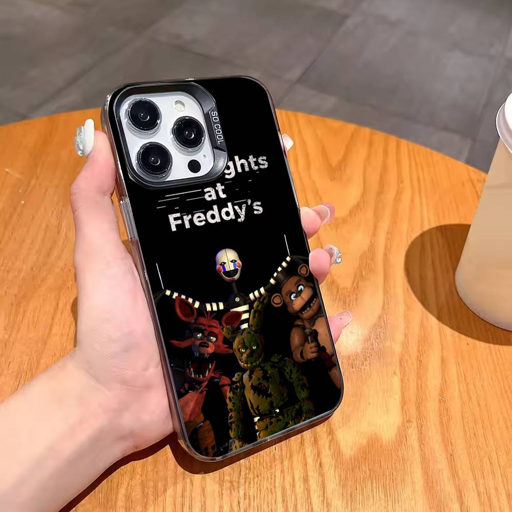 Чехол для телефона Five Nights At F-Freddys Fnaf для iPhone 17,16,15,14,13,12,11 Plus,Pro Max,XS, Цветной Посеребренный Внутренний Чехол