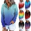 Women's Casual Fashion Vintage Print Long Sleeve Button Pullover Hoodies Sweatshirts