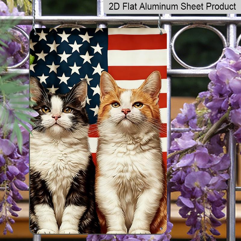 2D Flat Metal Sign | Retro and Funny Cats Sign for Wall Decor, Aluminum Material, Wall Hanging, Multipurpose Use, Suitable for Bar, Cafe, Pub