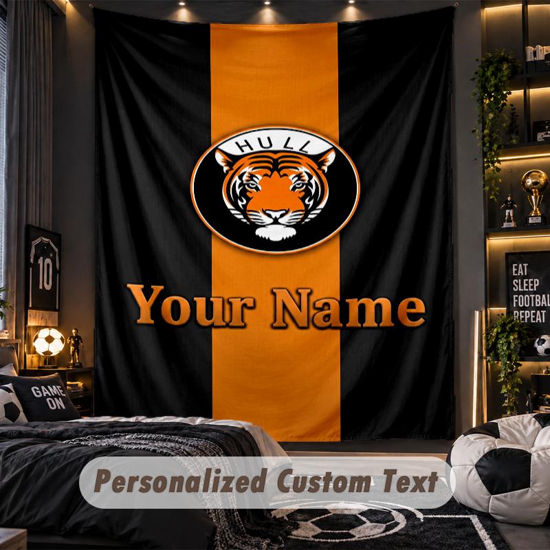 TapestryHull City Custom Name Text Personalized Wall Hanging Tapestry Home Wall Decor