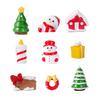 Decorative Resin Christmas Miniatures Santa Snowman Tree House For Holiday Display