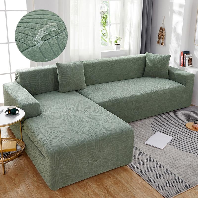 Водонепроницаемый чехол для углового дивана, жаккардовая ткань, большой эластичный чехол, съемные чехлы для гостиной