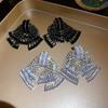 Elegant Bowknot Drop Earrings Crystal Exaggerated Earring Luxury Shining Rhinestone Earrings  Women