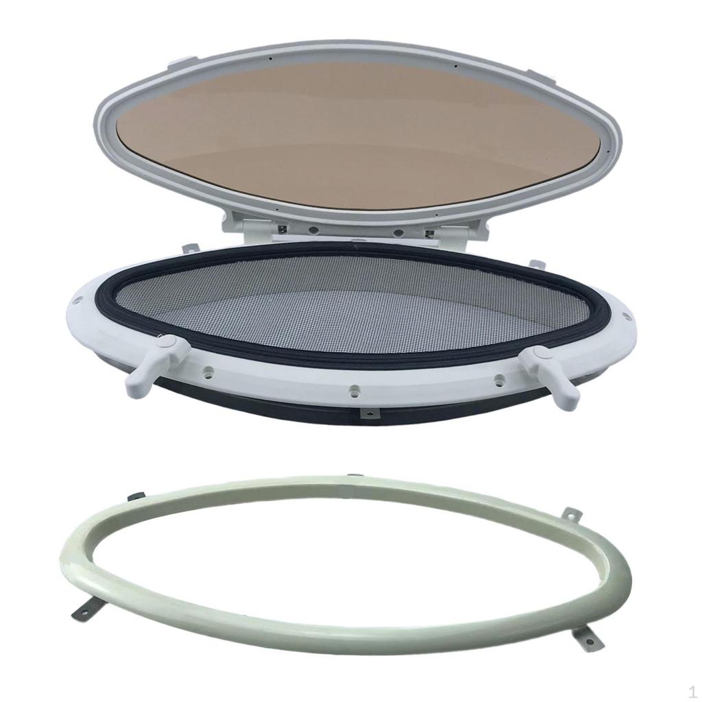 Boat Porthole Port Hole Water Resistant Replacement Accessory Solid with Net Marine Portlight Hatch